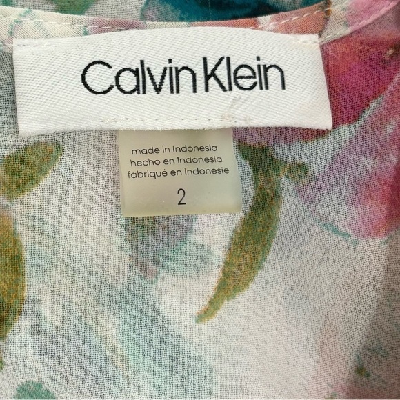 NWT Calvin Klein Floral Surplice Midi Dress Women's Size 2 - Picture 4 of 7